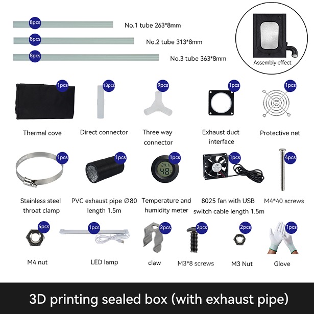 Bambu Lab Enclosure kit A1 klon - uzavretý box pre 3D tlačiareň
