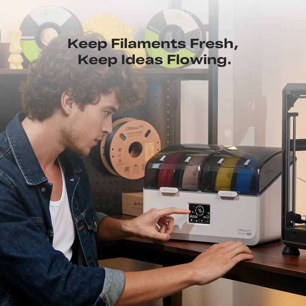 Filament drying during 3D printing through PTFE bowden
