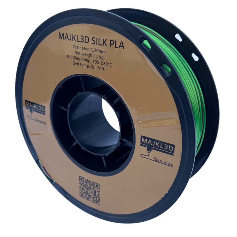 Majkl3D-Filaments Silk Tri-Color PLA 1.75mm 1kg | Gold-Green-Purple