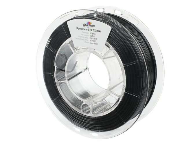 Spectrum filament S-Flex 90A 1.75mm 250g | více barev - Barva filamentu, Spectrum: Černá - Deep Black