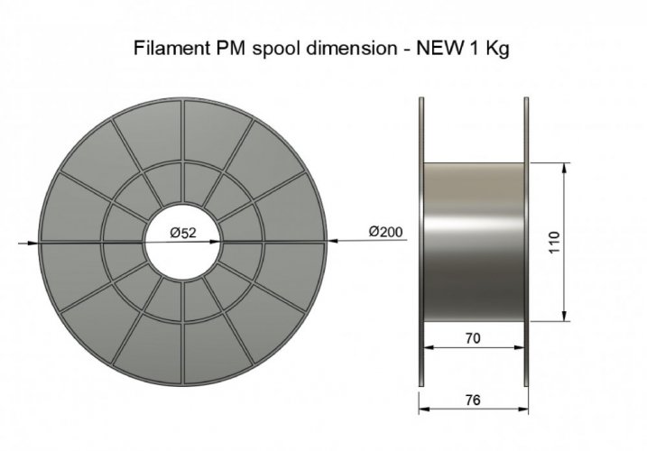 Filament-PM PLA 1.75mm 1kg | více barev - Barva filamentu, Plasty Mladeč: Hnědá