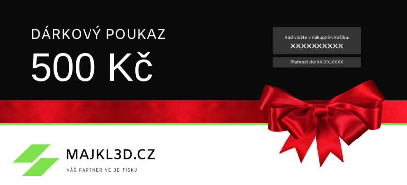 Papírový dárkový poukaz v hodnotě 500 Kč