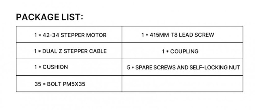 Sada dvojité trapézové tyče Dual-Z | Upgrade-Kit, pro Ender-3/PRO