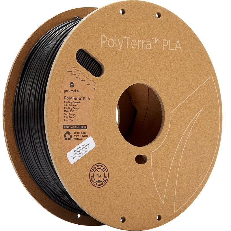 Polymaker PolyTerra PLA 2.85mm 1kg | Čierná - Charcoal Black