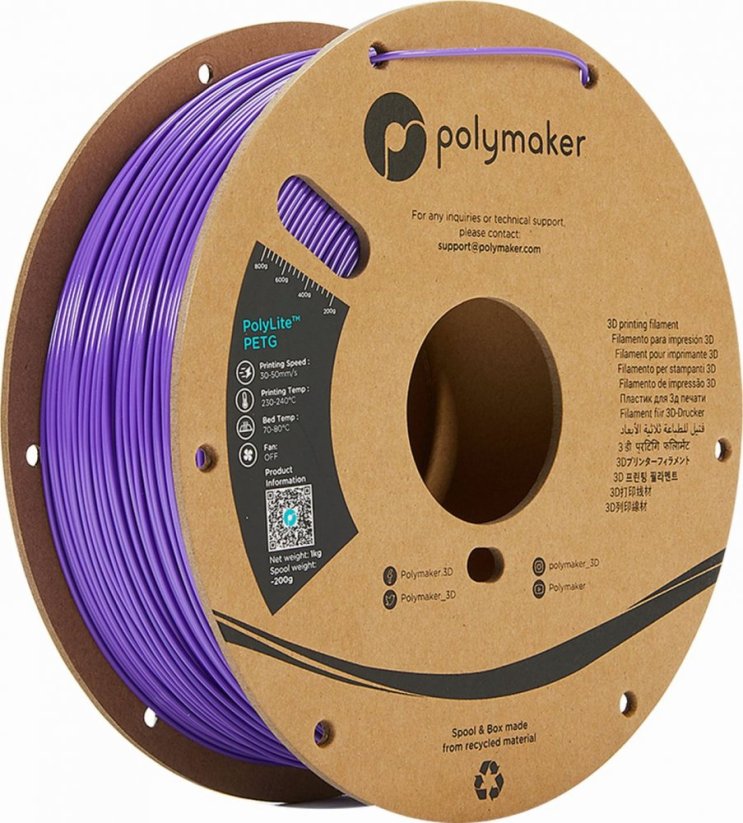 Polymaker PolyLite PETG 1.75mm 1kg | Fialová - Purple