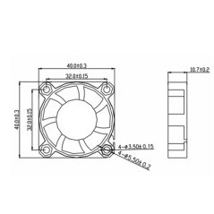 Větrák, Ventilátor 4010, (40x40x10mm) | 24V