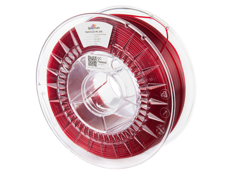 Spectrum Filament PC 275 1.75mm 1kg | Transparent Red