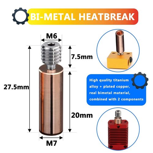 Heatbreak Bi-metal MK8, All-metal | pro Ender-3, Pro, V2