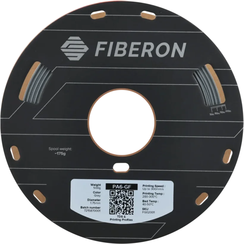 Fiberon™ PA6-GF25, 1.75mm, 500g | Sivá - Gray