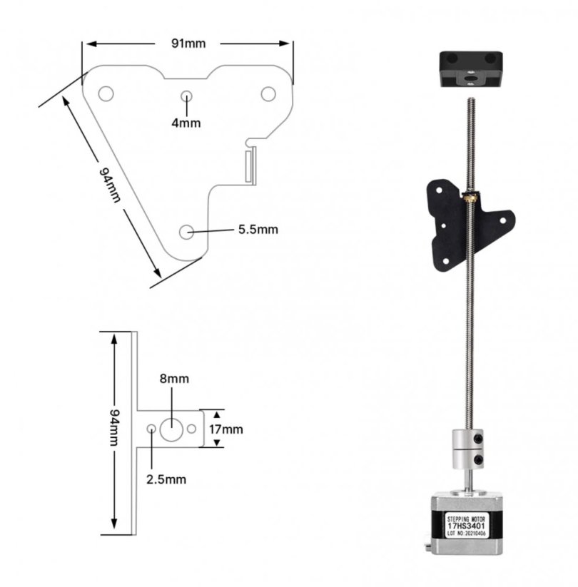 Sada dvojité trapézové tyče Dual-Z | Upgrade-Kit, pro Ender-3/PRO