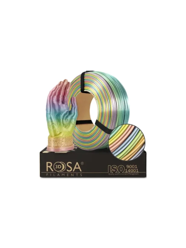 Rosa3D Filament PLA Rainbow Silk 1.75, 1kg, ReFill | Rainbow