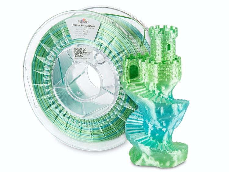 Spectrum filament PLA SILK RAINBOW 1.75mm 1kg | OCEAN MELANGE