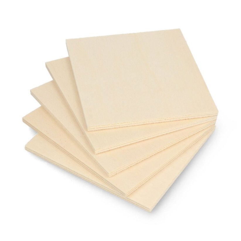 Poplar plywood 5 mm - 110x120 mm - 5 pcs