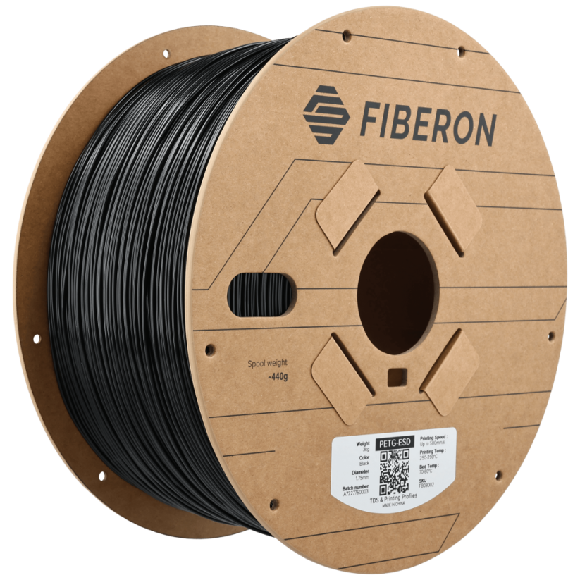 Polymaker Fiberon™ PETG-ESD (dříve PolyMax™ PETG-ESD), 1.75mm, 3 kg | Černá