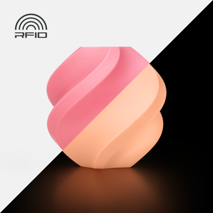 Bambu Lab Filament PLA Glow, with spool, 1kg | Pink - Růžová