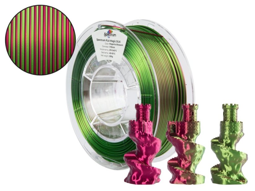 Filament Spectrum PLA Magic SILK 1.75mm, 250g | Magenta Blossom