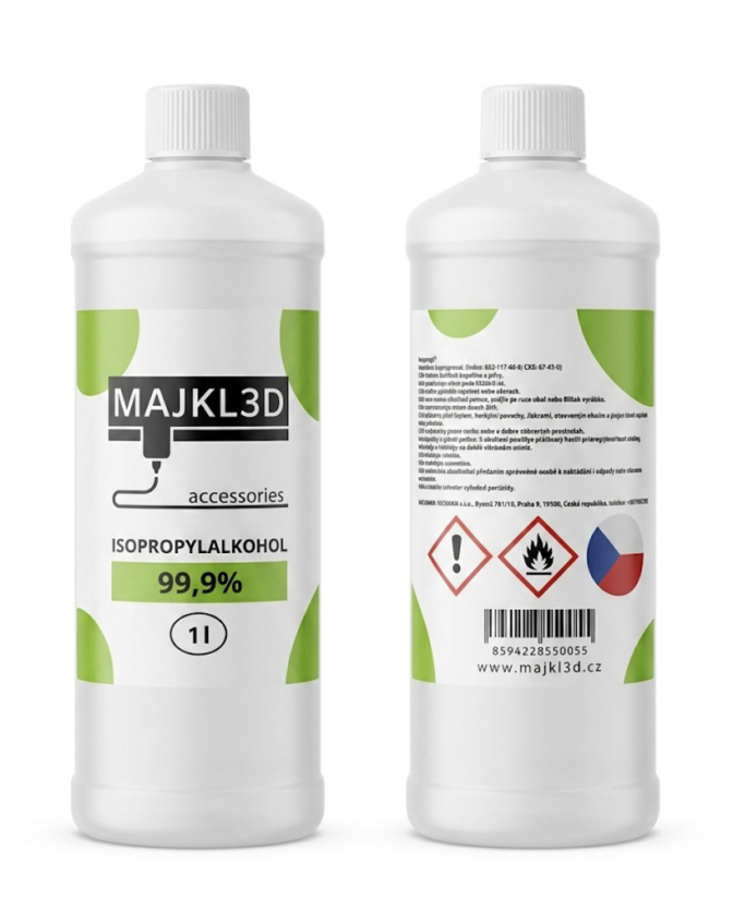 Izopropylalkohol, IPA 1 l - čistiaci prostriedok na 3D podložky