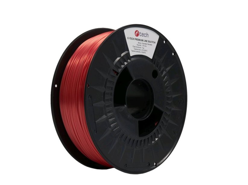 C-Tech Filament Premium, Silk PLA 1 kg | Červená – Orientálna červená