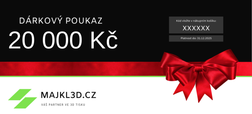 Papírový dárkový poukaz v hodnotě 20000 Kč