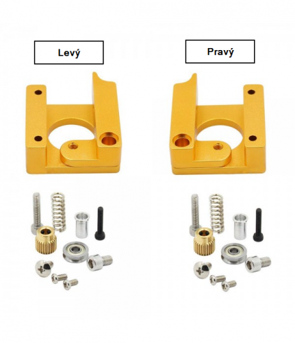 Metal Extruder MK8 gold | right, left - Orientation: right
