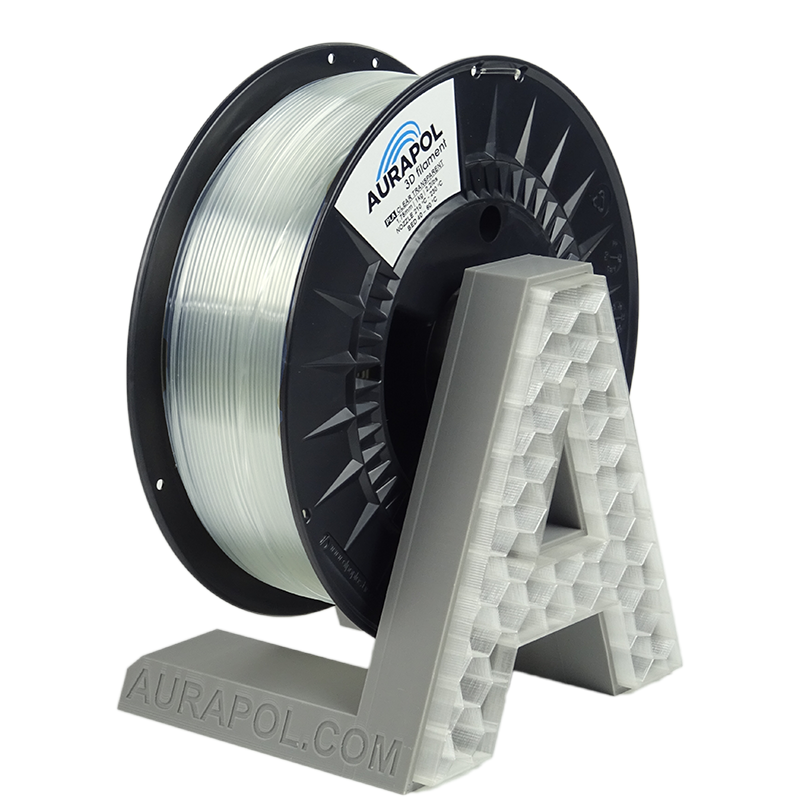 AURAPOL PLA 3D Filament 1 kg - 1,75 mm | Číry transparentný