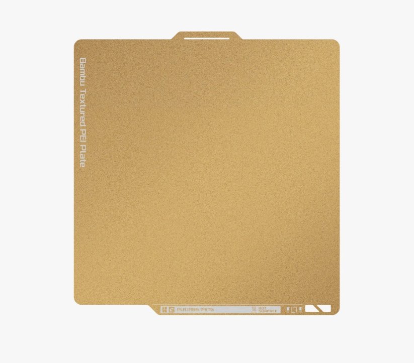 Bambu Lab Textured PEI Plate | Gold - P2/P1/A1/X1/X2