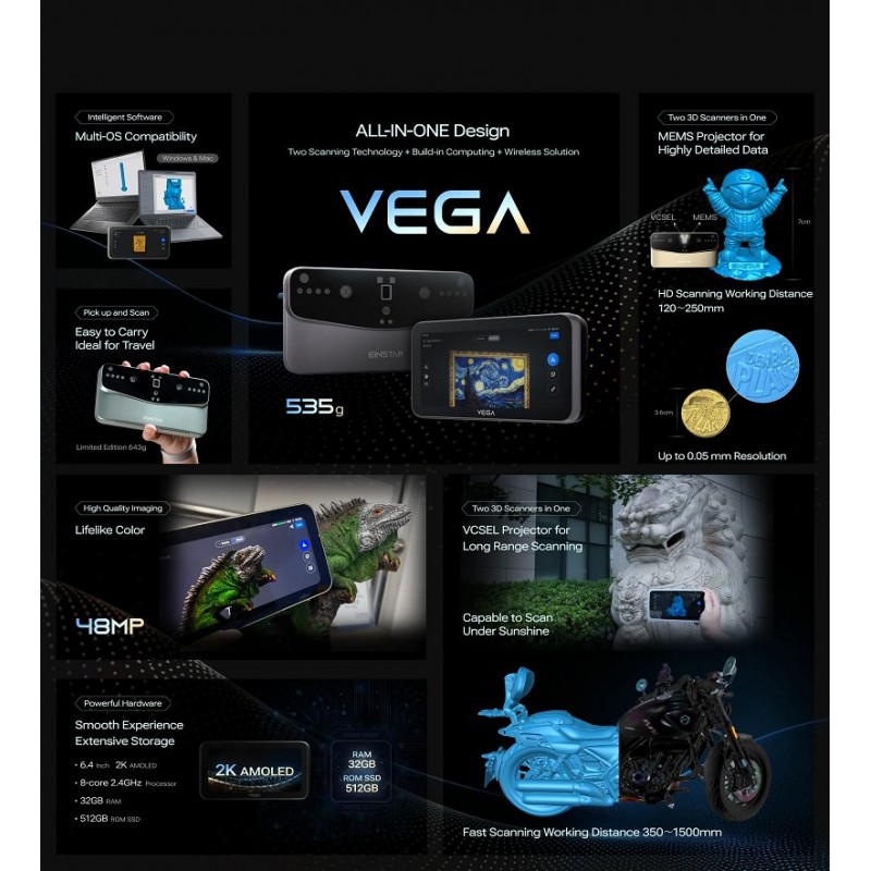 Shining 3D Einstar Vega, 3D skener