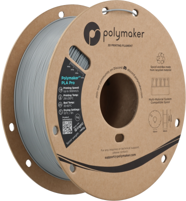 Polymaker PolySonic™ PLA Pro, 1.75mm, 1kg | Sivá - Grey