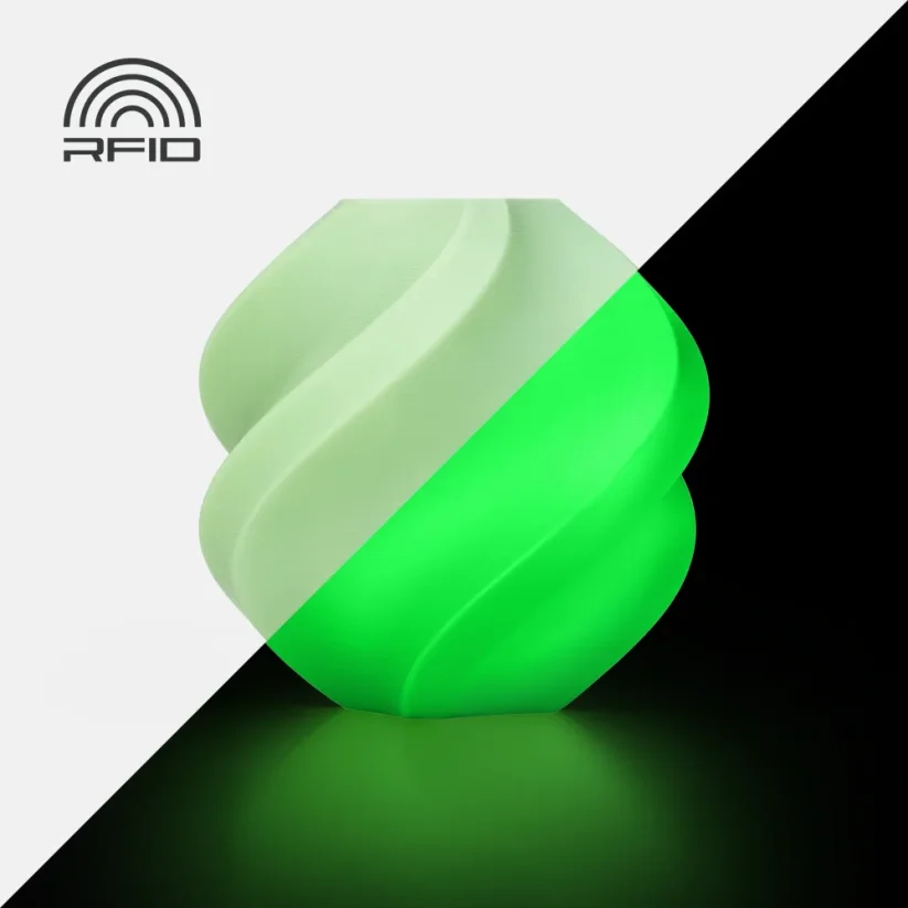 Bambu Lab Filament PLA Glow, with spool, 1kg | Zelená - Glow Green