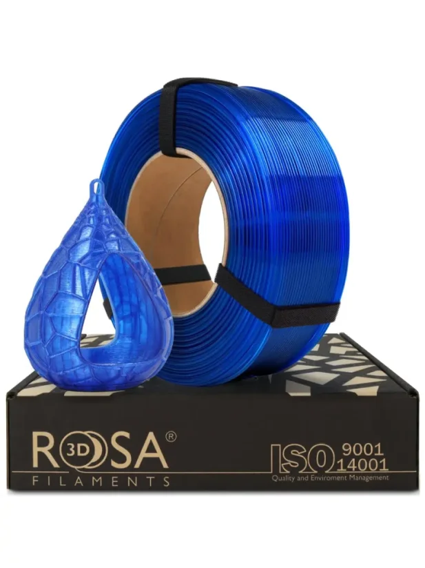 Rosa3D Filament PET-G Standard HS 1.75, 1kg, ReFill | Blue Sky Transparent