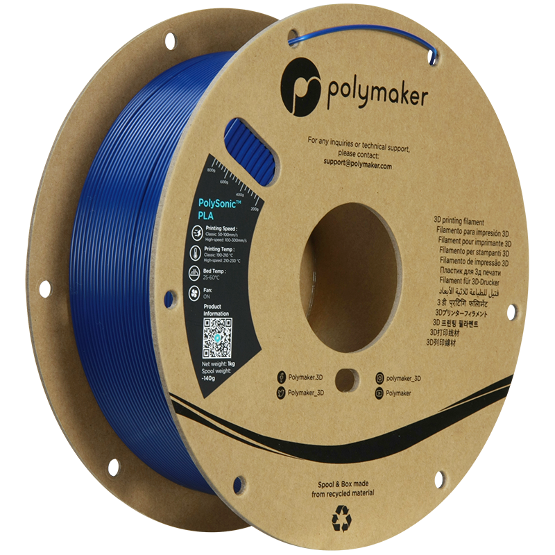 Polymaker PolySonic™ PLA, High Speed, 1.75mm, 1kg | Blue