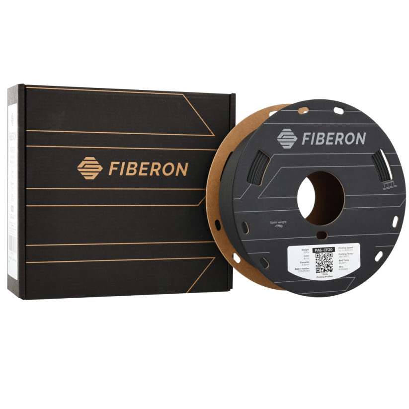 Fiberon™ filament PA6-CF20, 500g | Černá - Black