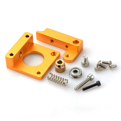 Kovový extrudér MK8 zlatý | ľavý