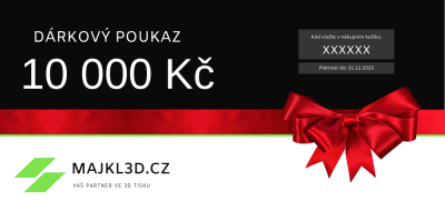 Papírový dárkový poukaz v hodnotě 10000 Kč