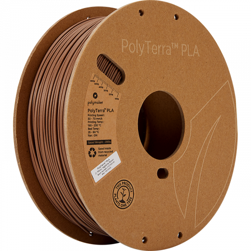 Polymaker PolyTerra PLA 1.75mm 1kg | více barev - Barva filamentu, Polymaker: Hnědá - Army Brown
