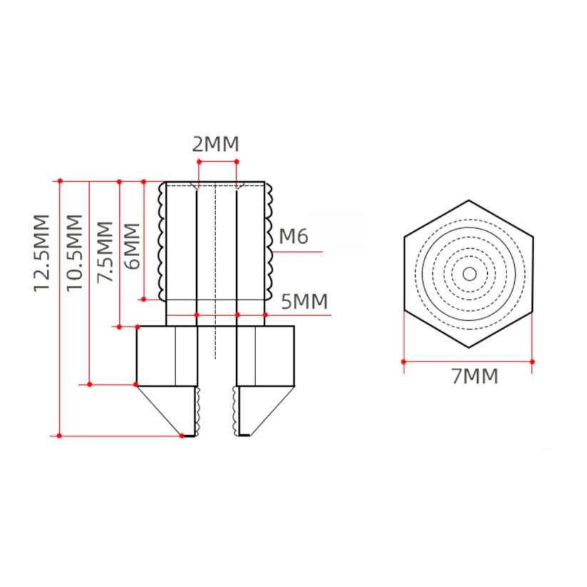 Tryska E3DV6, mosadz 0.2 mm