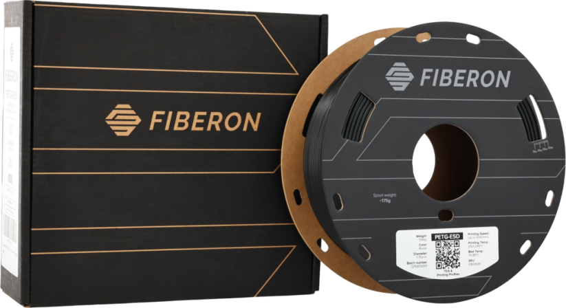Polymaker Fiberon™ PETG-ESD (Formerly PolyMax™ PETG-ESD), 1.75mm, 500g | Black