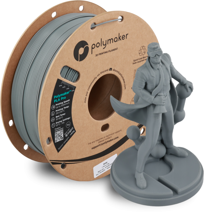 Polymaker PolySonic™ PLA Pro, 1.75mm, 1kg | Sivá - Grey