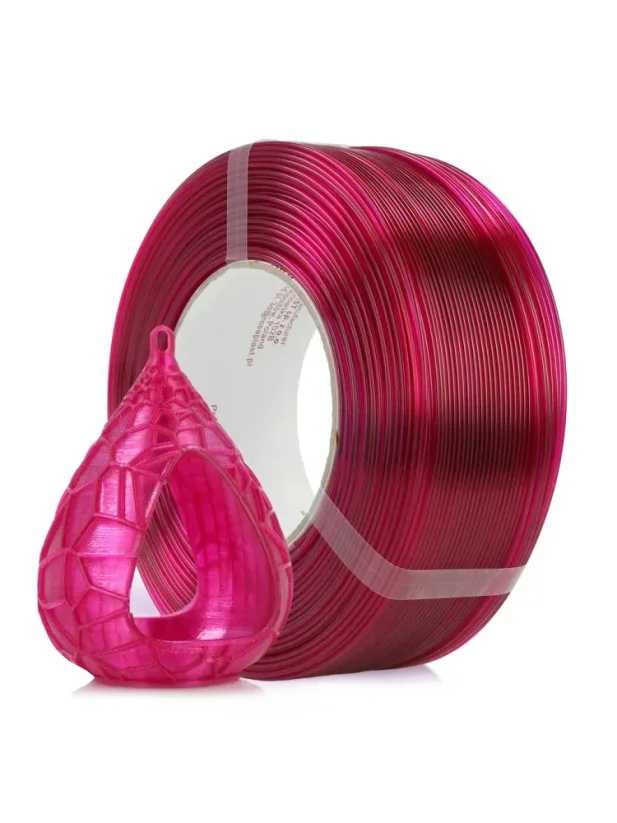 Rosa3D Filament PET-G Standard HS 1.75, 1kg, ReFill | Pink Transparent