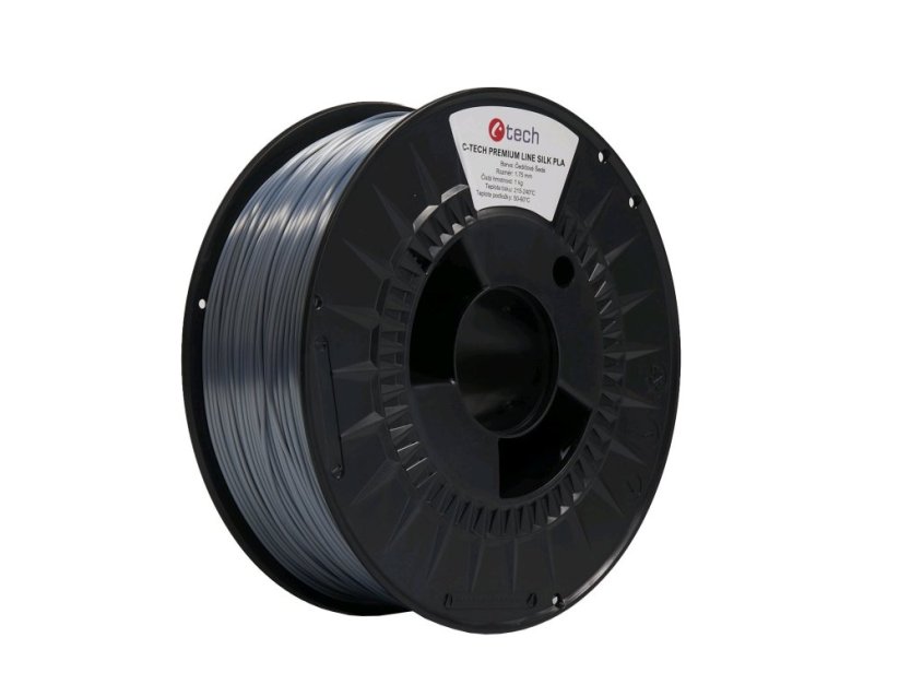 C-Tech Filament Premium, Silk PLA 1 kg | Šedá - Čedičově šedá