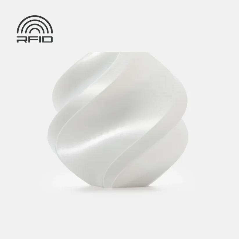 Bambu Lab filament PLA Silk+, 1kg with spool | White