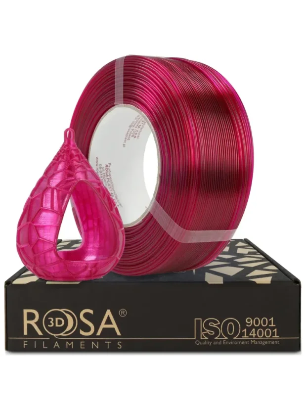 Rosa3D Filament PET-G Standard HS 1.75, 1kg, ReFill | Pink Transparent