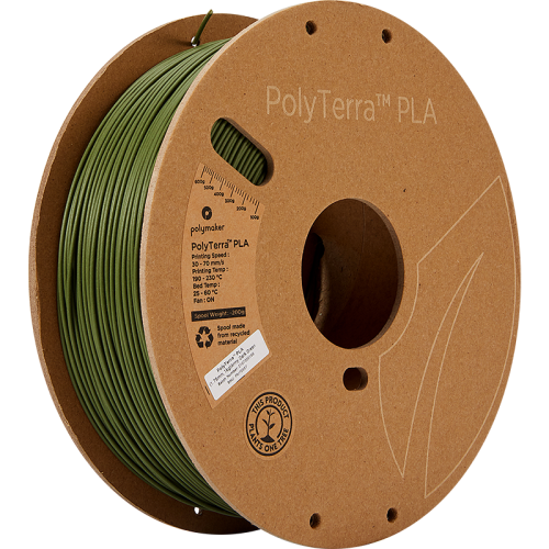 Polymaker PolyTerra PLA 1.75mm 1kg | více barev - Barva filamentu, Polymaker: Zelená - Army Dark Green