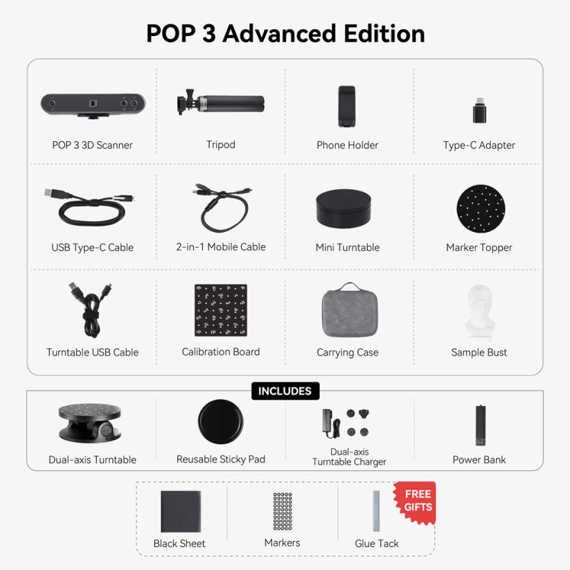 Revopoint Pop 3 Plus Advanced Edition