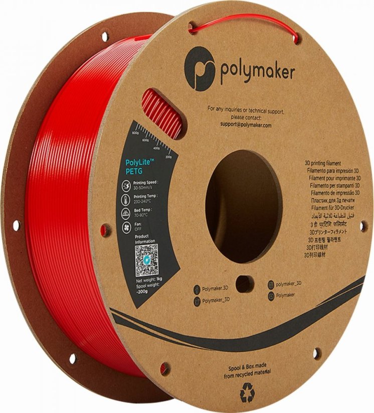 Polymaker PolyLite PETG 1.75mm 1kg | Red