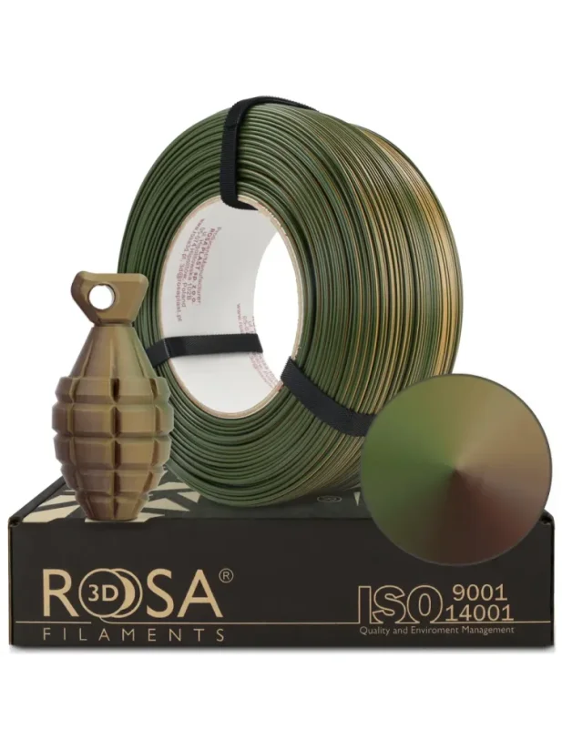 Rosa3D Filament PET-G Magic 1.75, 1kg, ReFill | Army (Green-Beige-Bronze)