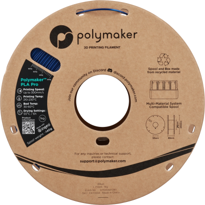 Polymaker PolySonic™ PLA Pro, 1.75mm, 1kg | Modrá - Blue