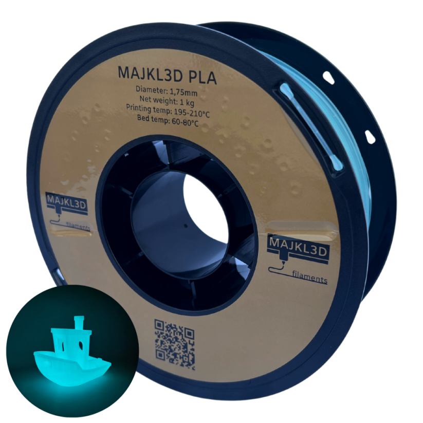 Majkl3D-Filaments Glow PLA 1.75mm 1kg | Modrá, Blue