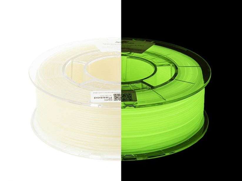 Spectrum filament S-Flex 90A 1.75mm 250g | Zeleno-Žltá - Svietiaca v tme