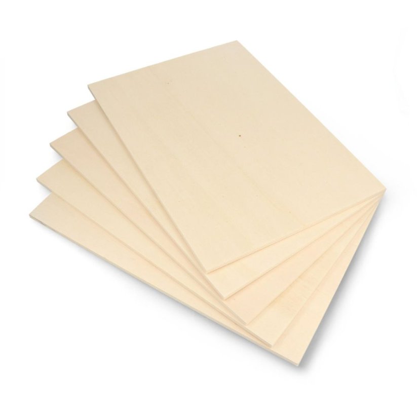 Poplar plywood 5 mm - 210x297 mm - 5 pcs